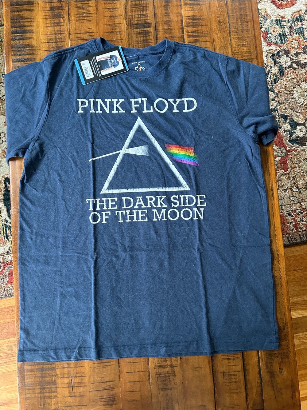 Pink Floyd Navy Short Sleeve Tee with Prism Rainbow Graphic